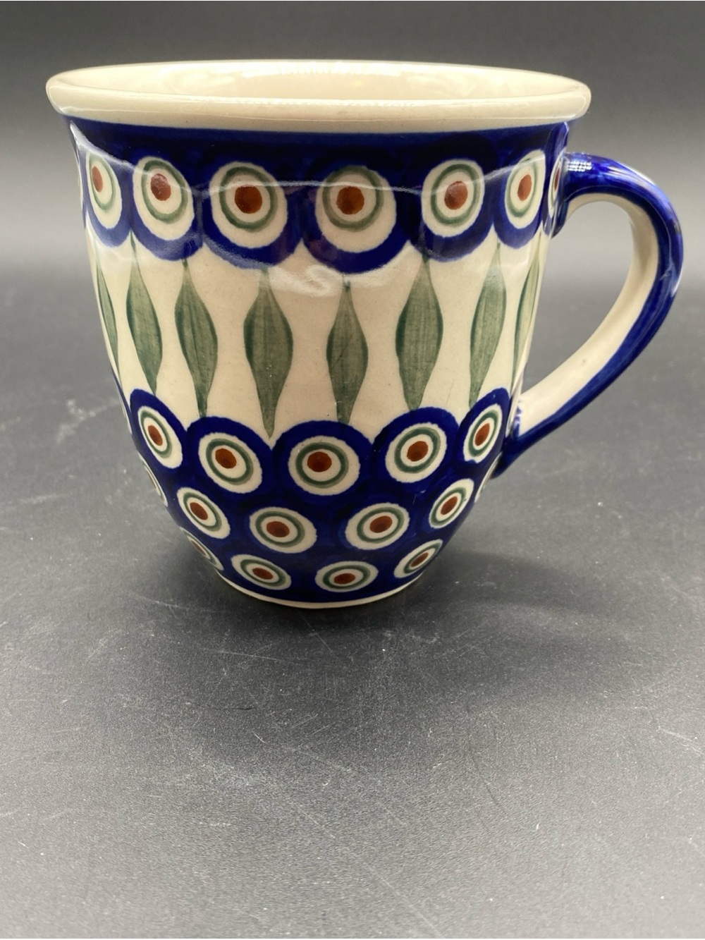Polish pottery “peacock “ mug Holds approximately 14oz - Picture 2 of 9